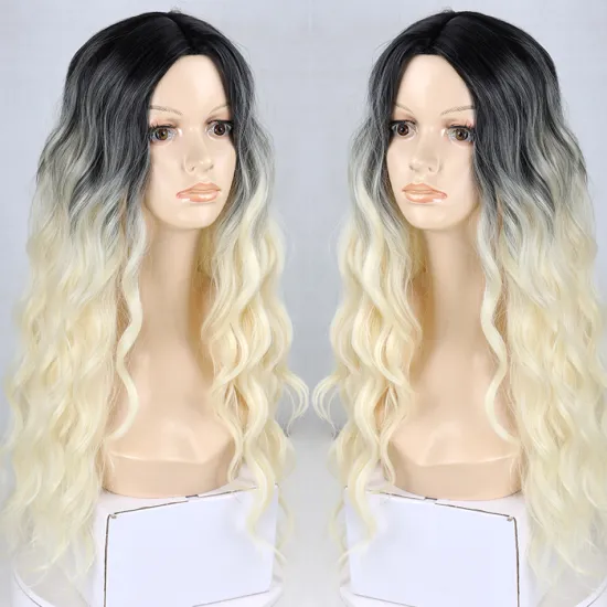Synthetic Hair Wig Brown Mixed Blonde Long Wavy Synthetic Wave Wig for Women Heat Resistant Colorful Fiber Cosplay Lolita Wigs