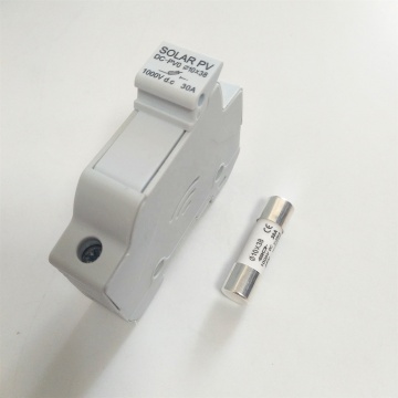 TUV CE 10*38mm DC Solar PV Fuse with DIN Rail Holder, 1000V 30A Protection