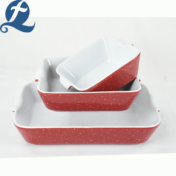 Popular fashion container rectangular bakeware with binaural