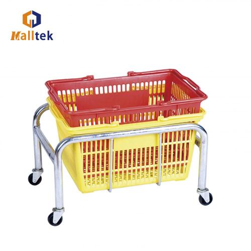 Chrome Supermarket Metal Shopping Basket Holder