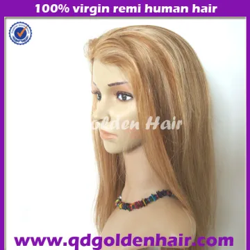 Golden Hair High Quality Remy Human Hair Long Natural Mixed Grey Wig