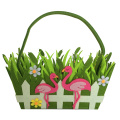 Sac d&#39;herbe de Pâques avec motif flamant rose