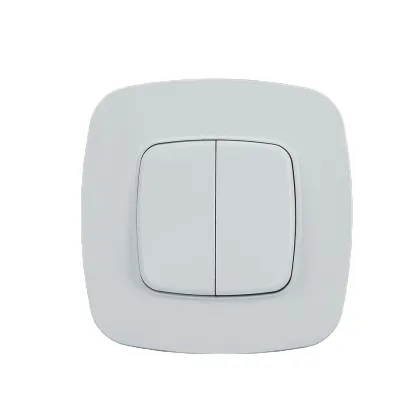 2 Gang European Standard Double Way Wall Light Switch