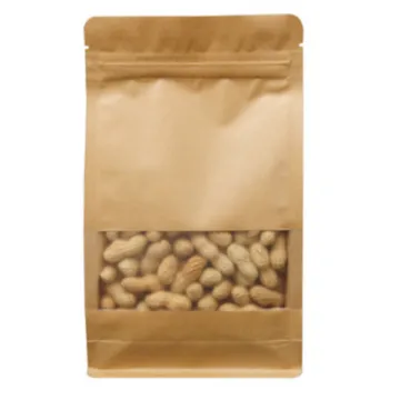 Wholesale Stand Up Ziplock brown Kraft Paper Bag