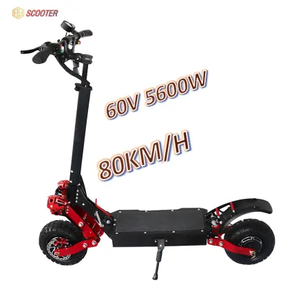 60V Chinese Dualtron Scooter Manufacturers: 5600W High-Speed Folding Dual Motor Electric Scooter for Adults