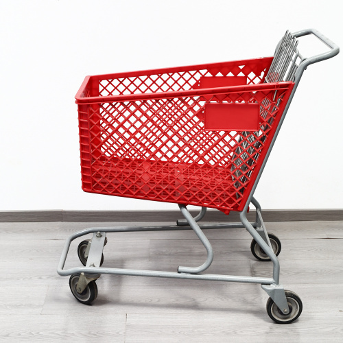 Supermarket 80L Blue Plastic Shopping Cart