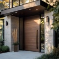 Premium Solid Wood Entry Door | Smart Lock for Luxury Villa