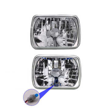 7 Inch 7x5 Square Diamond Cut White Headlights for H4/P43 Bulb