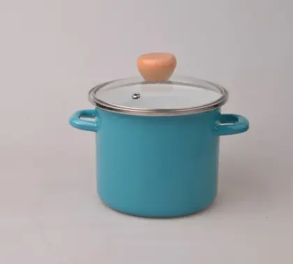 5.5L Kitchenware Enamel Metal Soup Pot Cast Iron Cookware Sets