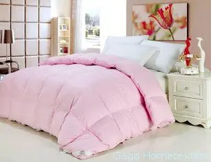 50% White GOOSE Down Pink Cotton Quilt / Duvet Double Stitc