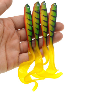 4Pcs/Bag 12.5cm Artificial Soft Fishing Lure with 3D Eyes