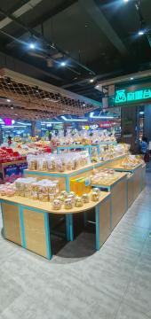 Kombinasi kayu besi supermarket promosi tampilan dudukan, dudukan roti