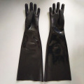 65 cm czarne rękawice chemiczne powlekane PCV