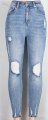 Gescheurde jeans persoonlijkheid lichtblauwe hoge taille