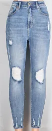 Ripped Jeans Personality Light Blue High Waist