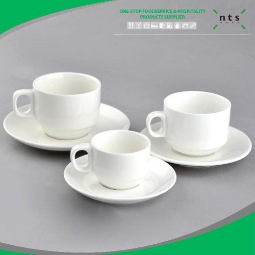 hospitality industry ceramic tea coffee cup and saucer set