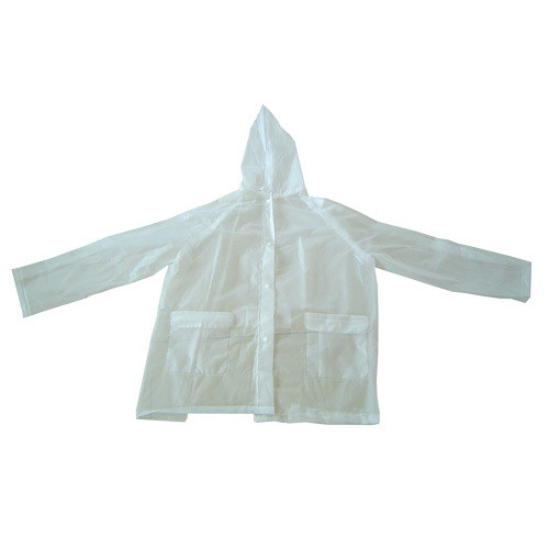 Waterproof white eva raincoat