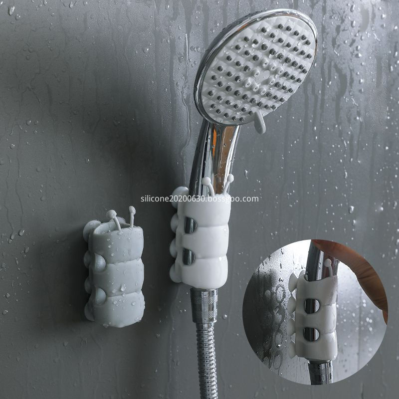 Silicone suction cup shower storage