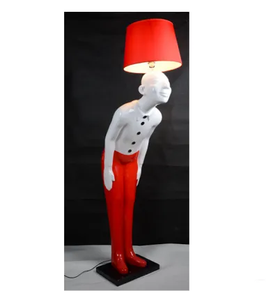 Polyresin old man decorative red floor lamp standing lamps