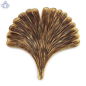 Antique gold leaf shaped Resin TrayJewelry Dish