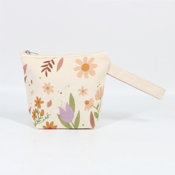 Custom Eco-Friendly Recycled Cotton Makeup Pouch with Zipper