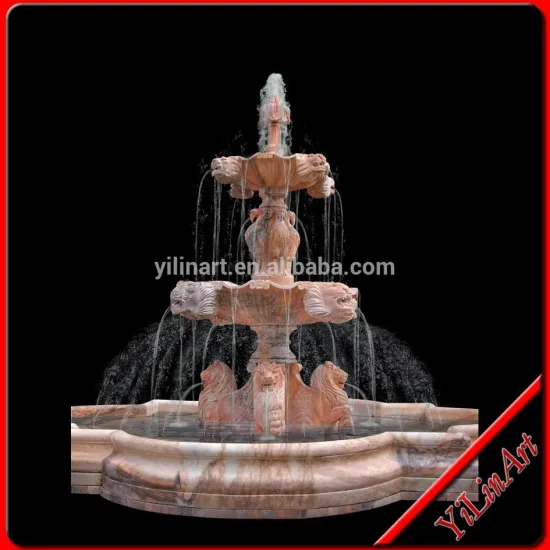 Natural Stone Garden Water Fountain With Four Lion Heads
