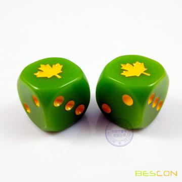 Dice de grabado personalizado de 16 mm con logotipo personalizado grabado en 6 puntos