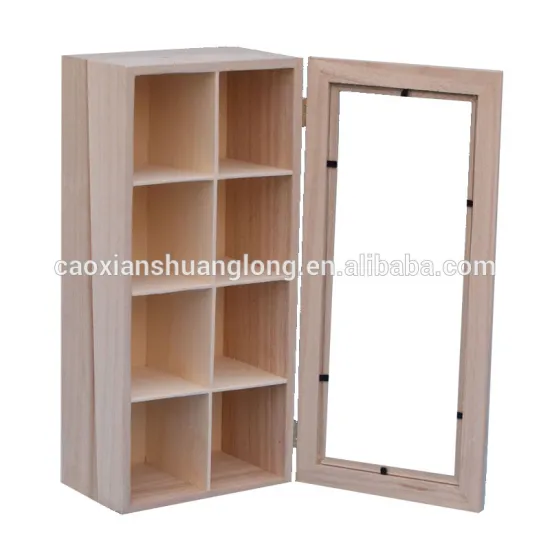 2018 custom wooden Wood boxes glass top