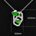 18k Gold Diamond Green Color Jadeite Pendant Charms