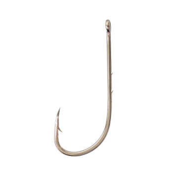 100pcs/Box High Carbon Steel Fishing Hooks Black Offset Long Barbed Shank Baitholder
