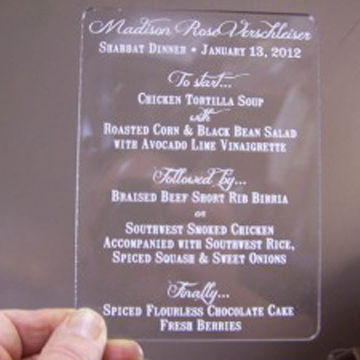 Unique Keepsake Acrylic Event Invitation Card, 2-40mm ThicknessNew