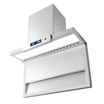 White 7-shape 900mm range hood  smart smoke extractor hood cooker chimney exhaust range hood  for kitchen