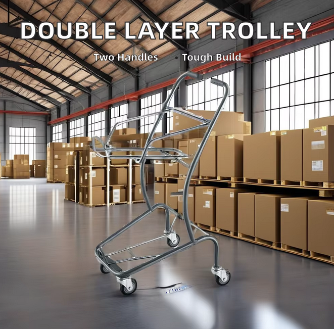 High Capacity Steel Hand Trolley with Double Layers