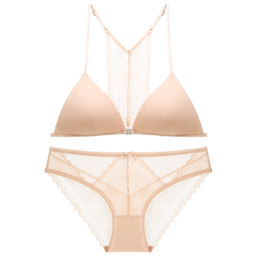 Bralette en modal sans armatures et culotte en dentelle sans armatures en stock