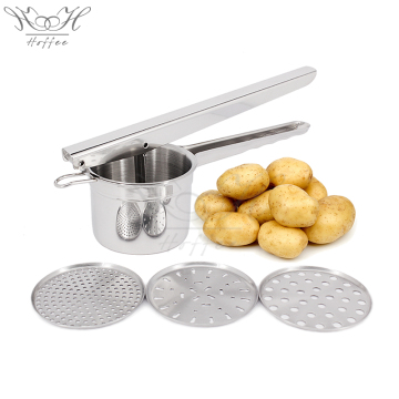 Stainless Steel Potato Masher with 3 Discs
