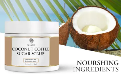 Private Label Natural Exfoliating Coconut Coffee Sugar Body Scrub with Oatmeal Extract