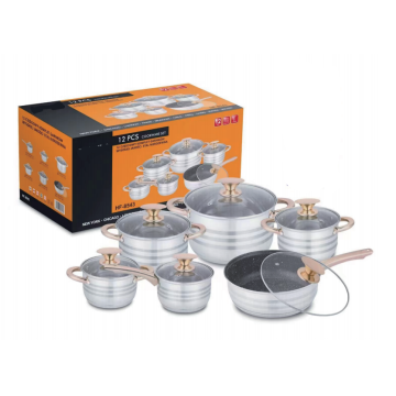 High-Quality 6-Piece Stainless Steel Cookware Set with Nonstick Frypan and Saucepan
