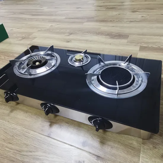 Kitchen Cooking Utensils Desktop Tempered Glass Gas Cooker 3 Burners Cooktops