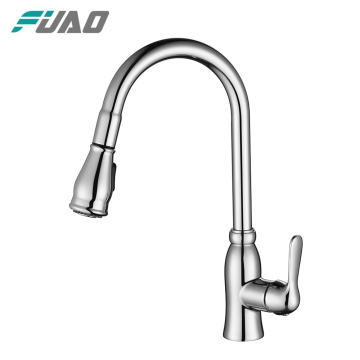 FUAO extendable kitchen mixer tap with pull out spray