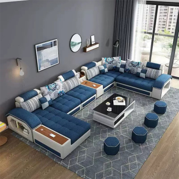 Betaalbare 7-zuiverer L-vormig leer Sectional Sofa: Custom Designer Furniture voor moderne woonkamer