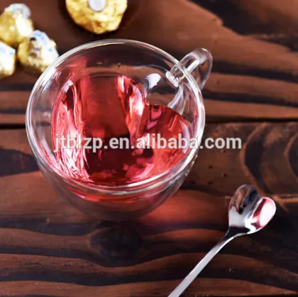 Heart shaped transparent tea cup, love heart tea cup gifts for couples