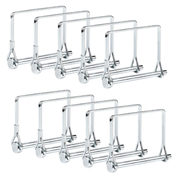 10 PCS 1/4" Wire Lock Garden Shaft Locking Pin - Safety Coupler Pin for Hitches (1/4" x 2-3/4")