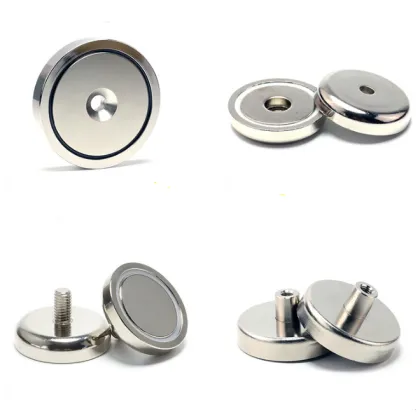 Super Strong Neodymium Pot Magnet with Internal Thread: Silver Pot Cup Magnet