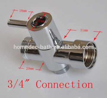 3/4" and 1/2" Brass Chrome Finish T-adapter for hand held Bidet Sprayer