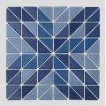 Blue triangle art wall tiles for swimming pool