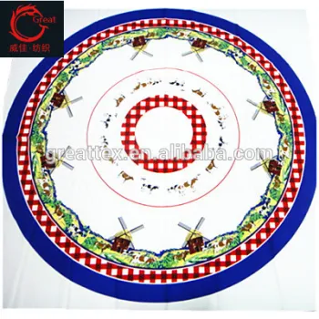 100% Poly mini matt /china fabric/mini matt blue round plain printed for table cloth