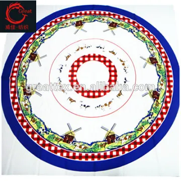 100% Poly mini matt /china fabric/mini matt blue round plain printed for table cloth