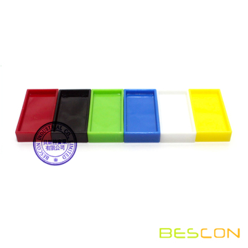 Colorful plastic domino for assemblage art, Domino Rally, small domino