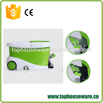 360 Degree Rotating Magic Mop Bucket 2 Microfiber Spin Heads with Wheel