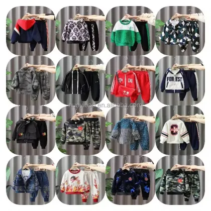 Korean Boy's Cashmere Dinosaur Hoodie and Pants Set